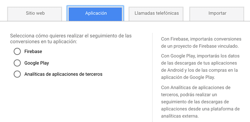 Configurar en Adwords el seguimiento de conversiones de descargas o interacciones en aplicaciones Seguimiento de conversiones de aplicaciones