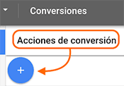 botón para crear conversiones