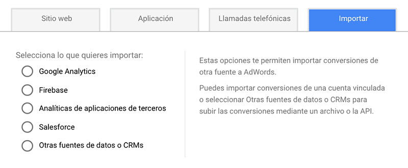 Como importar en Adwords las conversiones desde fuentes de terceros y offline Importar las conversiones desde fuentes de terceros