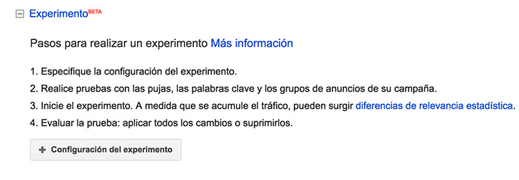 Configurar Experimento en Adwords para Test A-B gratis