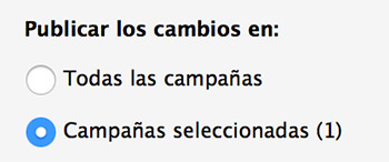 Publicar los cambios del Editor local en Adwords para seguir con el Experimento