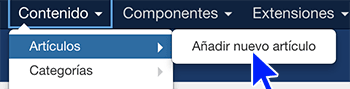 Acceder desde el Menú de Administración a la gestión artículos