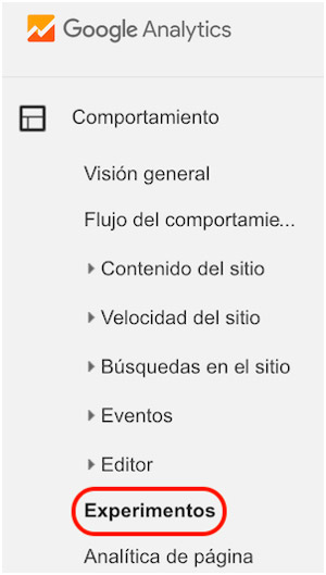 Test A/B gratis con Experimentos de Google Analytics