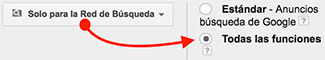 Tipos y Subtipos de Campañas de Adwords que hay que seleccionar para hacer Experimentos Test A-B