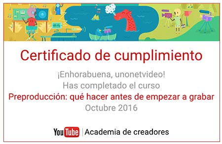 “Certificados Expertos en Preproducción de Videos para Youtube